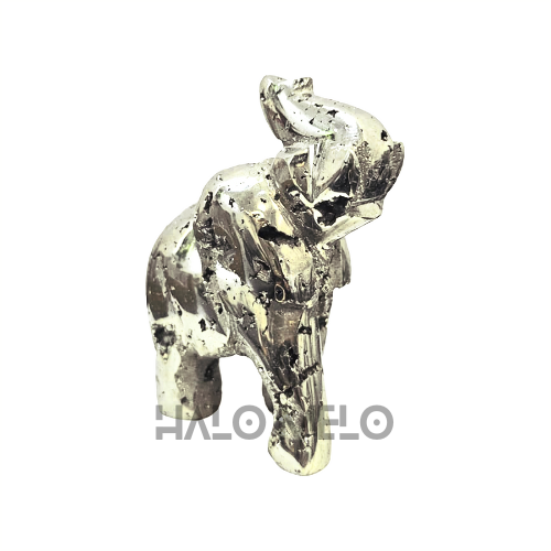 Peruvian Pyrite Elephant Carving #12