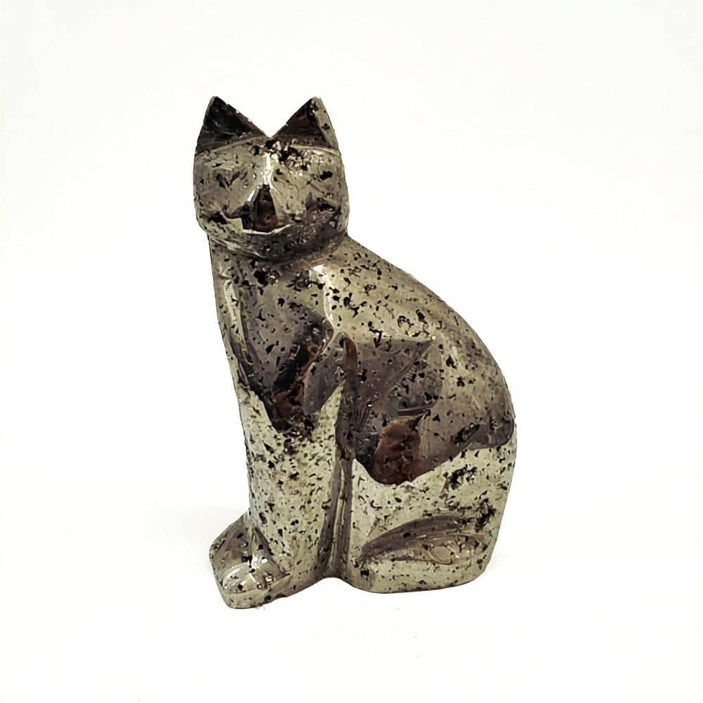 Peruvian Pyrite Cat Carving #12