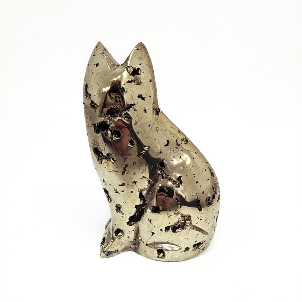 Peruvian Pyrite Cat Carving #13