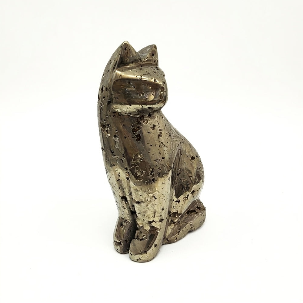 Peruvian Pyrite Cat Carving #16