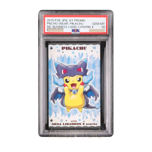 PSA10 2015 Pokemon Japanese Poncho-Wear Pikachu (M Charizard X) Business Card