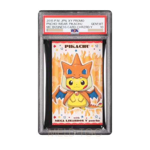 PSA10 2015 Pokemon Japanese Poncho-Wearing Pikachu(Mega Charizard Y) Business Card