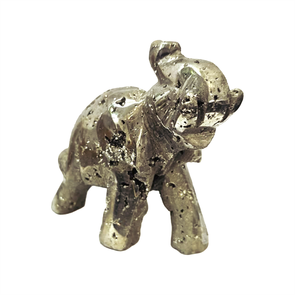 Peruvian Pyrite Elephant Carving #24
