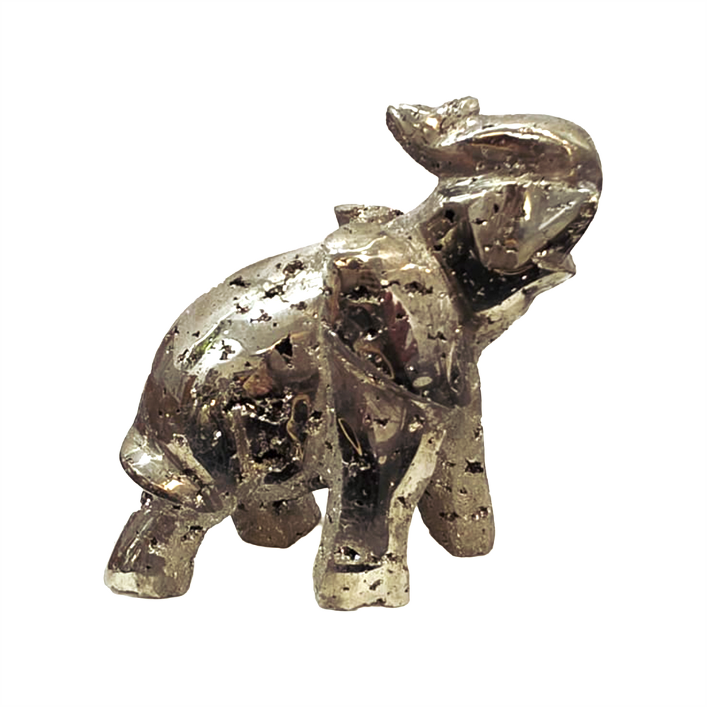 Peruvian Pyrite Elephant Carving #25