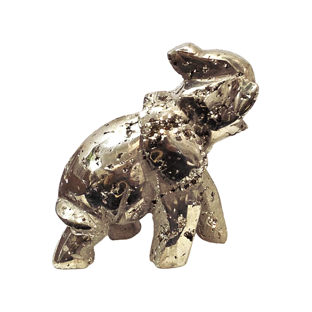 Peruvian Pyrite Elephant Carving #26