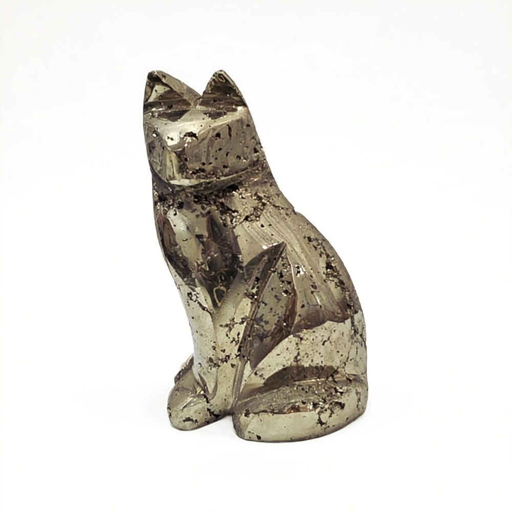 Peruvian Pyrite Cat Carving #26