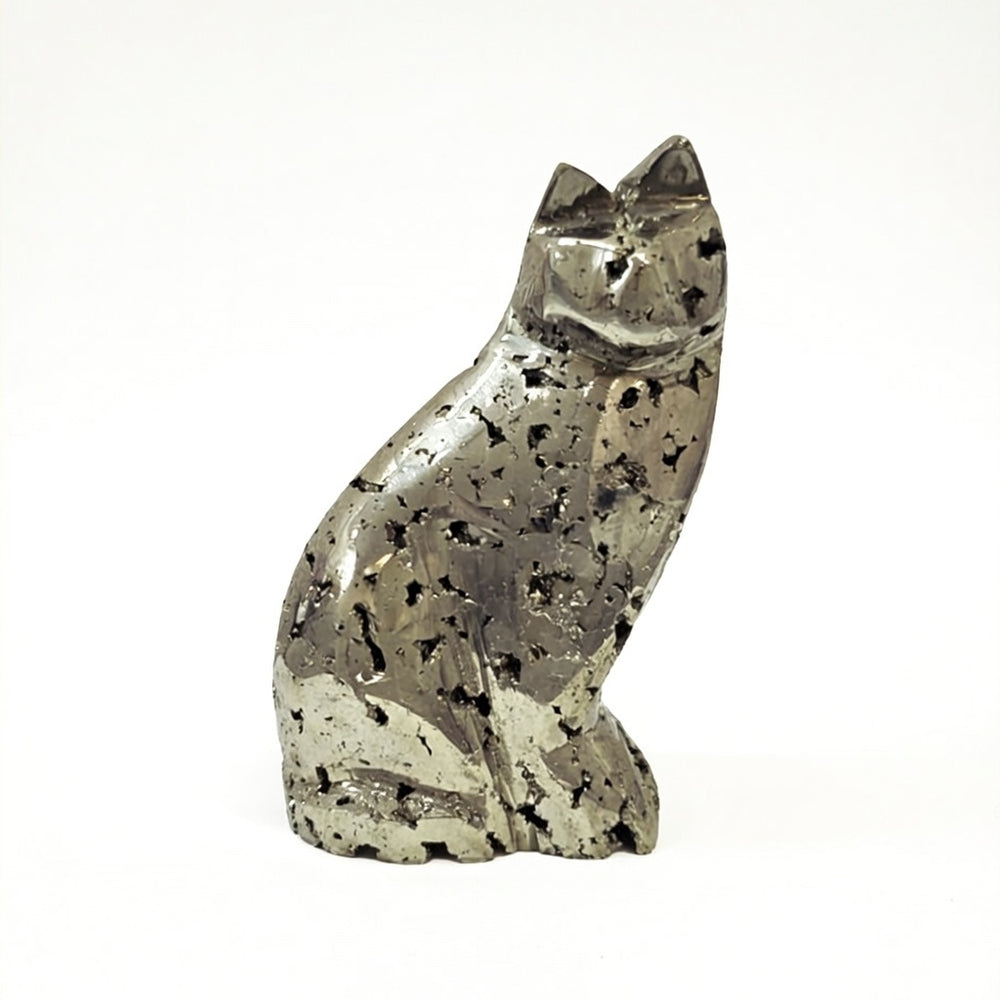 Peruvian Pyrite Cat Carving #27