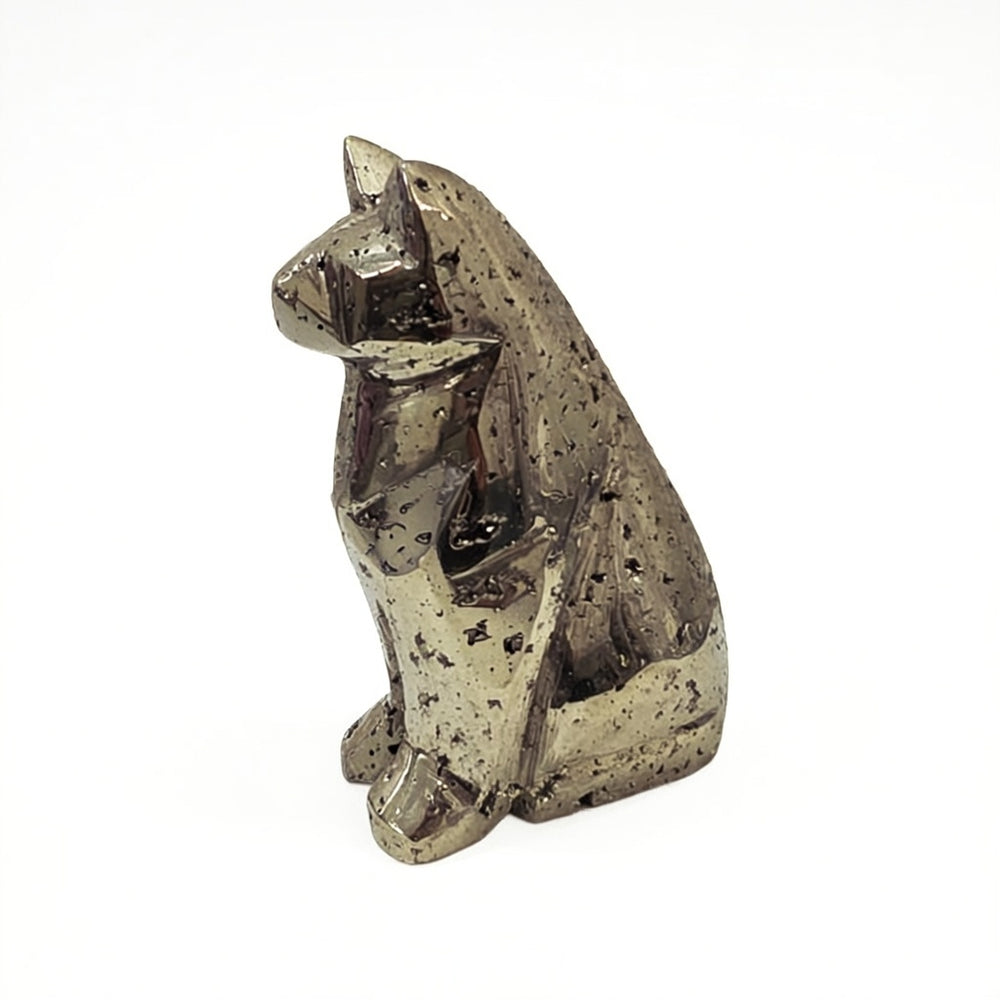 Peruvian Pyrite Cat Carving #28