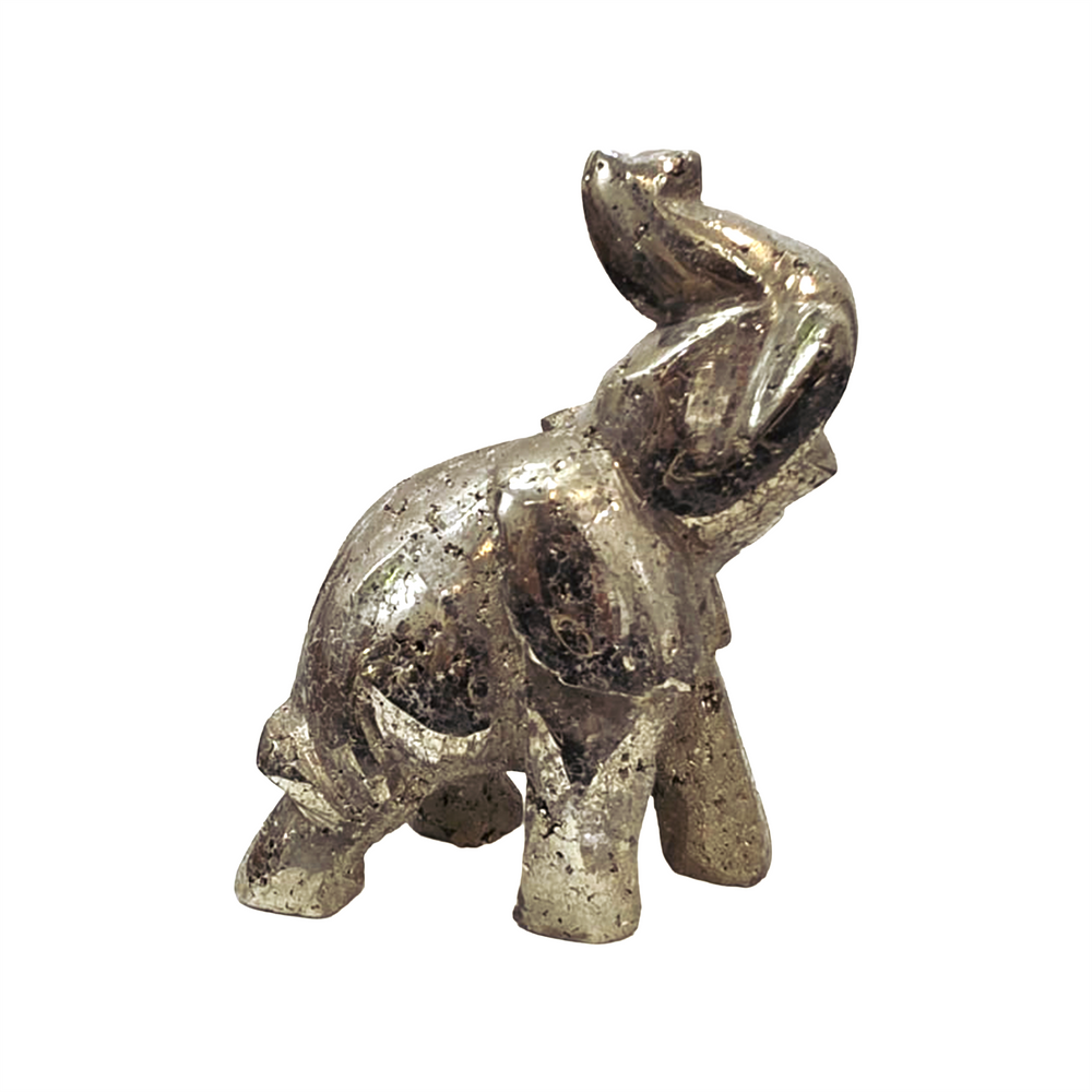 Peruvian Pyrite Elephant Carving #30