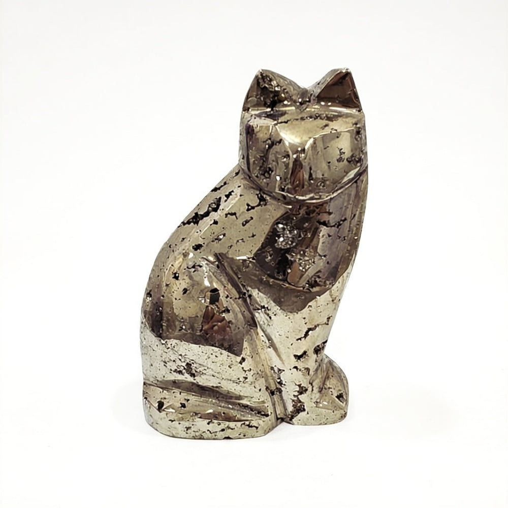 Peruvian Pyrite Cat Carving #4