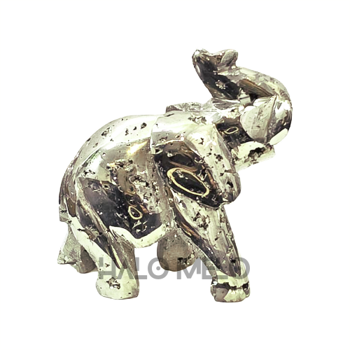 Peruvian Pyrite Elephant Carving #8