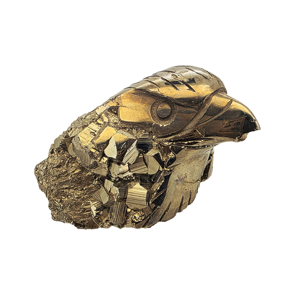 Peruvian Pyrite Eagle Head Carving #1