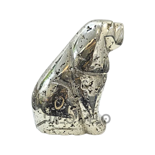 Peruvian Pyrite Dog Carving #16