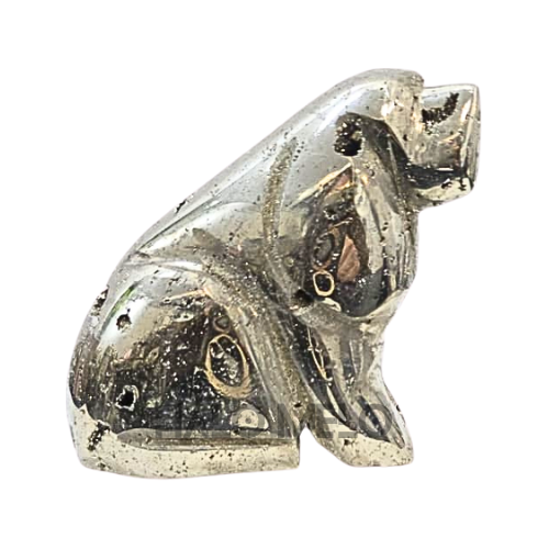 Peruvian Pyrite Dog Carving #30