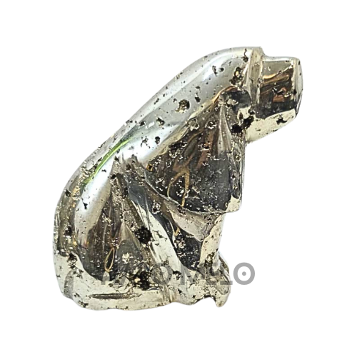 Peruvian Pyrite Dog Carving #32