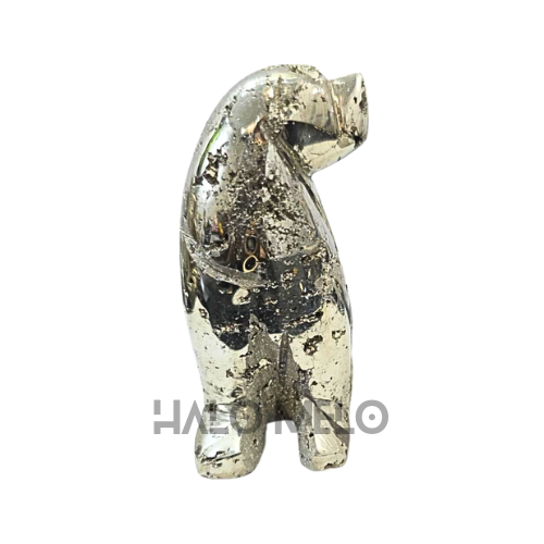 Peruvian Pyrite Dog Carving #34