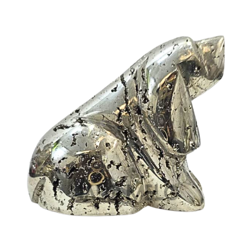 Peruvian Pyrite Dog Carving #36