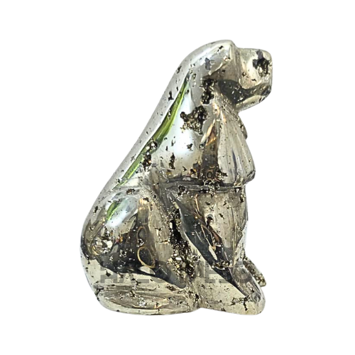 Peruvian Pyrite Dog Carving #37