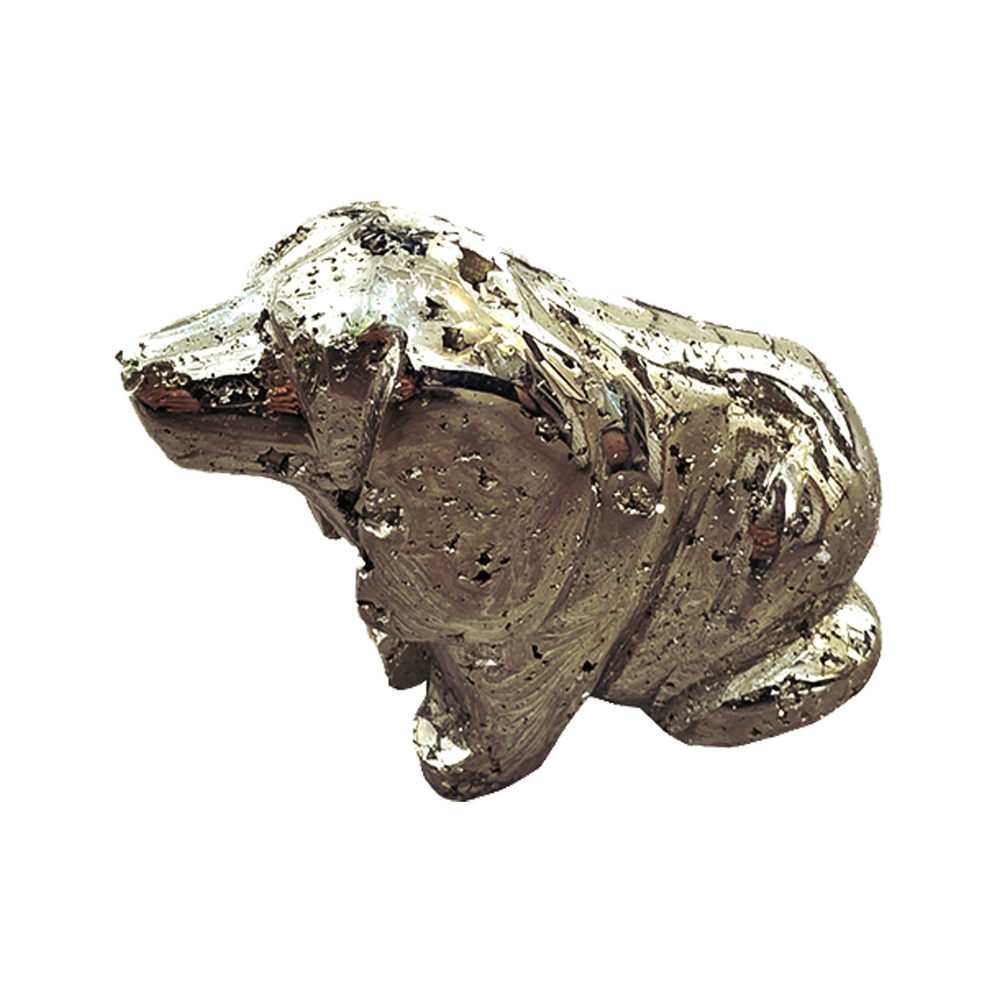 Peruvian Pyrite Dog Carving #3